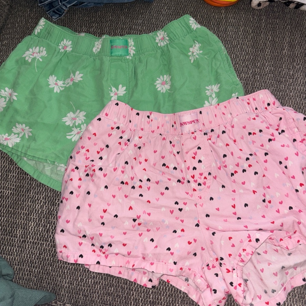 Women's Floral and Heart Print Pajama Shorts Set